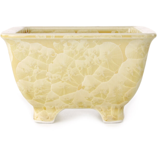 Vierkante beige bonsaipot van Heian Kosen - 133 x 133 x 80 mm