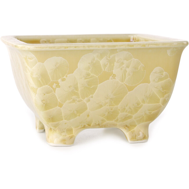 Vaso bonsai quadrato beige di Heian Kosen - 133 x 133 x 80 mm