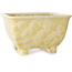Square beige bonsai pot by Heian Kosen - 133 x 133 x 80 mm
