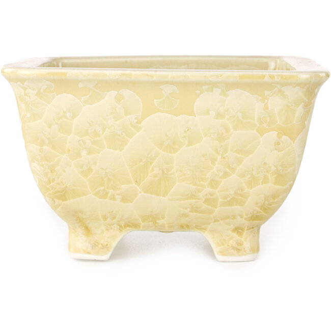 Pot à bonsaï carré beige de Heian Kosen - 133 x 133 x 80 mm