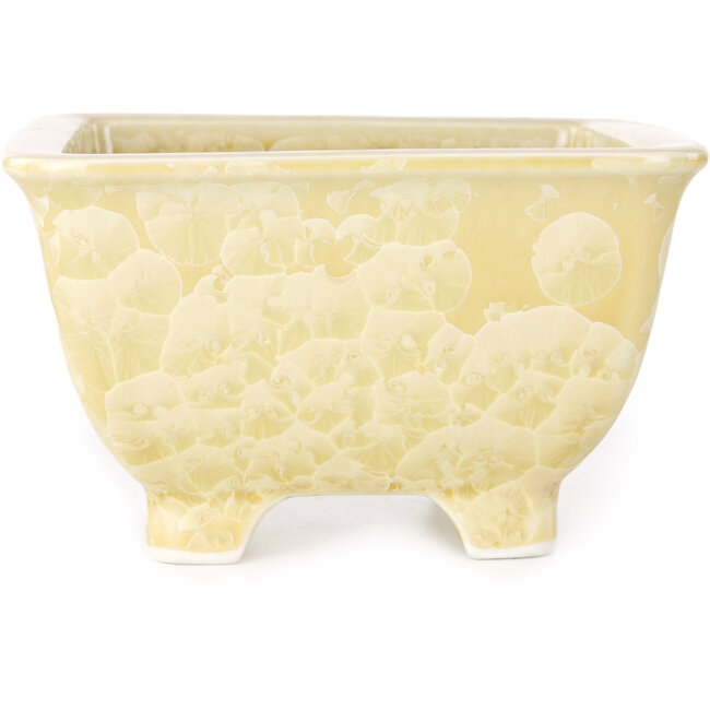 Pot à bonsaï carré beige de Heian Kosen - 133 x 133 x 80 mm