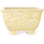 Pot à bonsaï carré beige de Heian Kosen - 133 x 133 x 80 mm