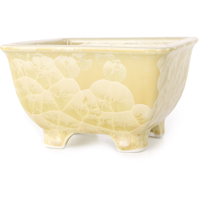 Vaso bonsai quadrato beige di Heian Kosen - 133 x 133 x 80 mm