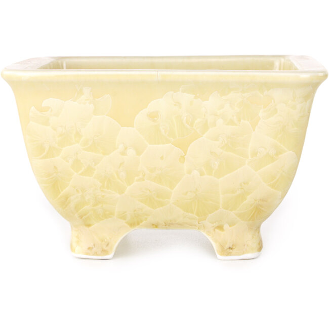 Vierkante beige bonsaipot van Heian Kosen - 133 x 133 x 80 mm