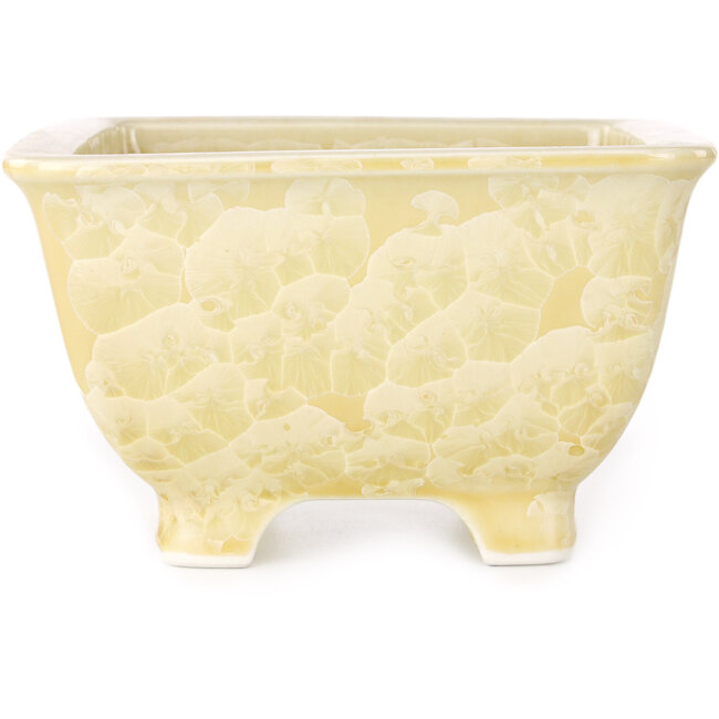 Pot à bonsaï carré beige de Heian Kosen - 133 x 133 x 80 mm