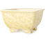 Pot à bonsaï carré beige de Heian Kosen - 133 x 133 x 80 mm