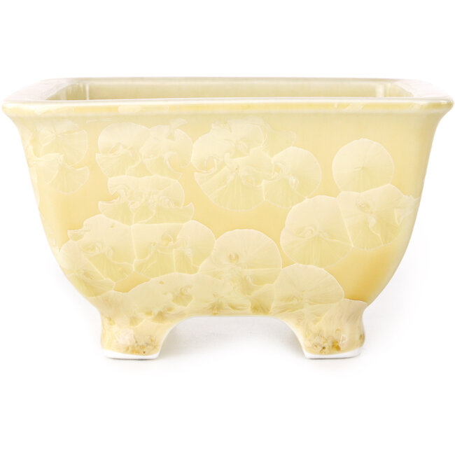 Vaso bonsai quadrato beige di Heian Kosen - 133 x 133 x 80 mm