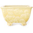 Pot à bonsaï carré beige de Heian Kosen - 133 x 133 x 80 mm