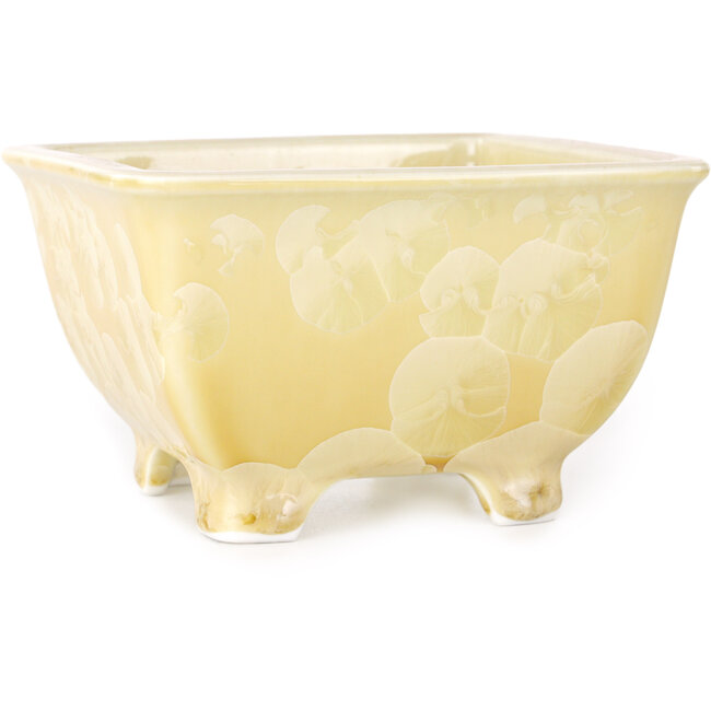 Pot à bonsaï carré beige de Heian Kosen - 133 x 133 x 80 mm