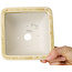 Pot à bonsaï carré beige de Heian Kosen - 133 x 133 x 80 mm