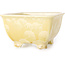 Square beige bonsai pot by Heian Kosen - 133 x 133 x 80 mm