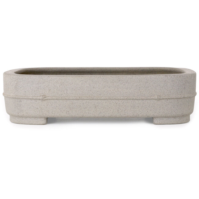 Oval unglazed bonsai pot by Seibun - 352 x 252 x 85 mm