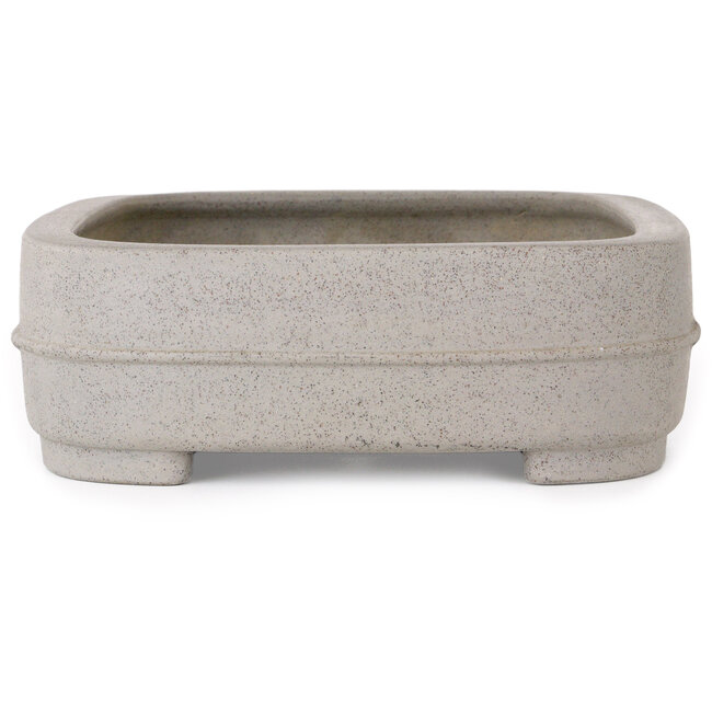 Oval unglazed bonsai pot by Seibun - 352 x 252 x 85 mm