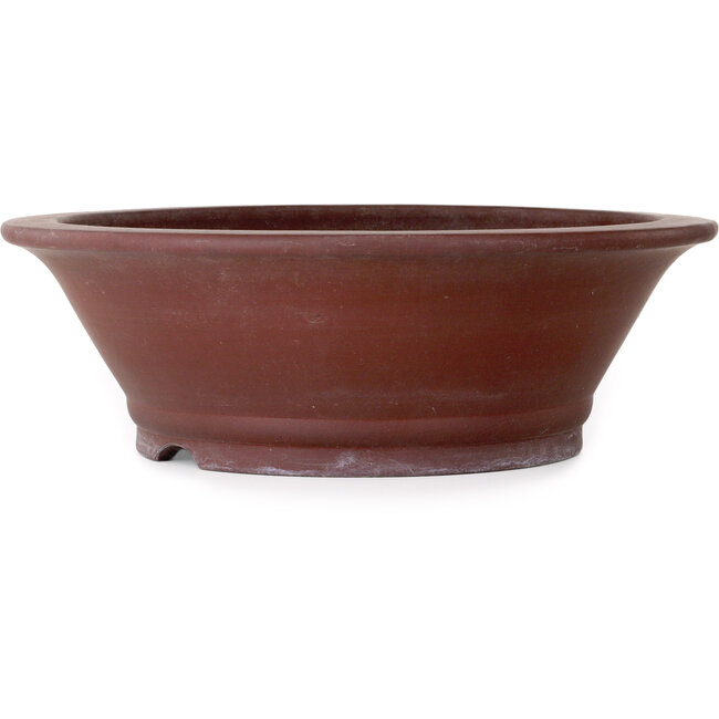 Round unglazed bonsai pot by Yamaaki - 442 x 442 x 142 mm