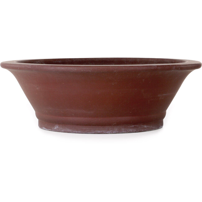 Round unglazed bonsai pot by Yamaaki - 442 x 442 x 142 mm