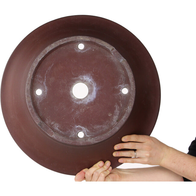 Pot à bonsaï rond non émaillé de Yamaaki - 442 x 442 x 142 mm