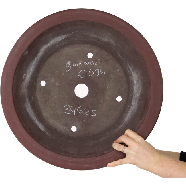 Pot à bonsaï rond non émaillé de Yamaaki - 442 x 442 x 142 mm