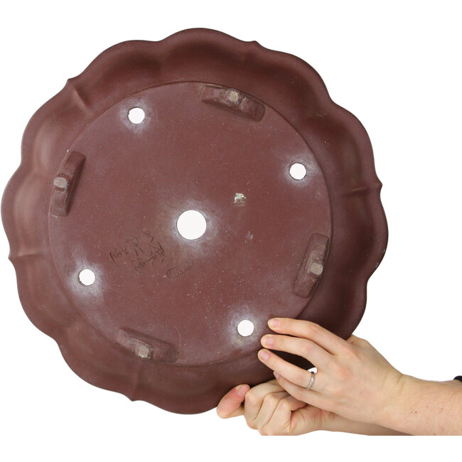 Vaso bonsai Lotus non smaltato di Yamaaki - 410 x 410 x 75 mm