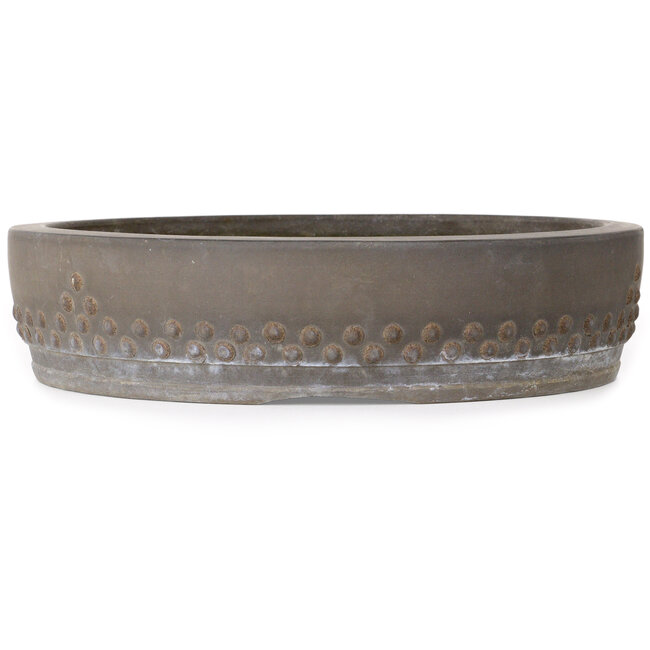 Round unglazed bonsai pot - 332 x 332 x 85 mm