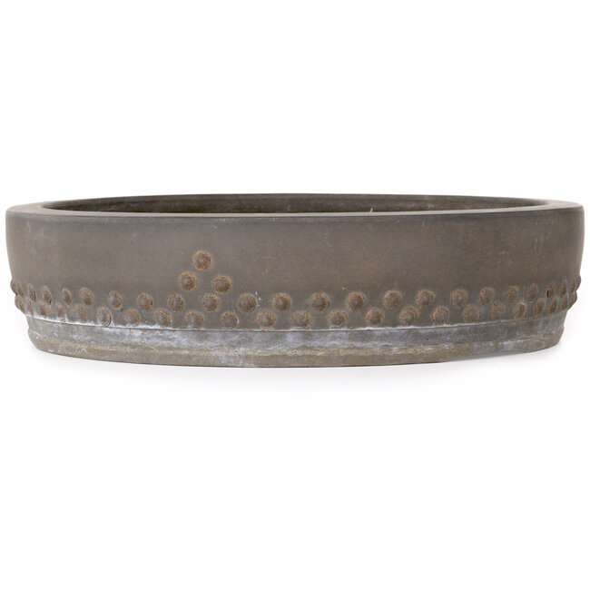 Ronde ongeglazuurde bonsaipot - 332 x 332 x 85 mm