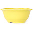Round yellow bonsai pot by Juko Koyou - 140 x 140 x 60 mm