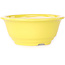 Round yellow bonsai pot by Juko Koyou - 140 x 140 x 60 mm