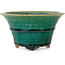 Round green bonsai pot by Aiba Koyou - 132 x 132 x 75 mm