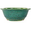 Round green bonsai pot by Juko Koyou - 170 x 170 x 70 mm