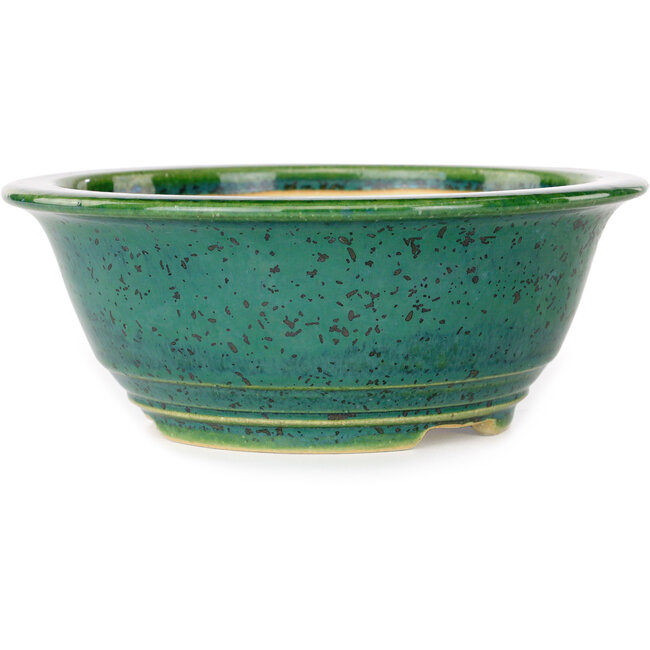 Vaso bonsai rotondo verde di Juko Koyou - 170 x 170 x 70 mm