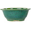 Round green bonsai pot by Juko Koyou - 170 x 170 x 70 mm