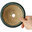 Round green bonsai pot by Aiba Koyou - 132 x 132 x 75 mm