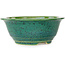 Round green bonsai pot by Juko Koyou - 170 x 170 x 70 mm