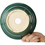 Round green bonsai pot by Juko Koyou - 170 x 170 x 70 mm