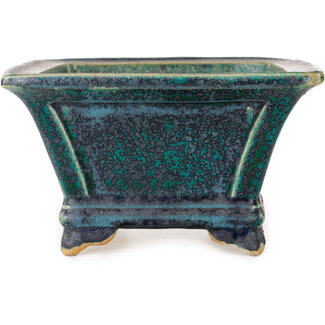 Koyou 152 mm  green bonsai pot by Juko Koyou, Tokoname, Japan