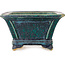 Square green bonsai pot by Juko Koyou - 152 x 152 x 90 mm
