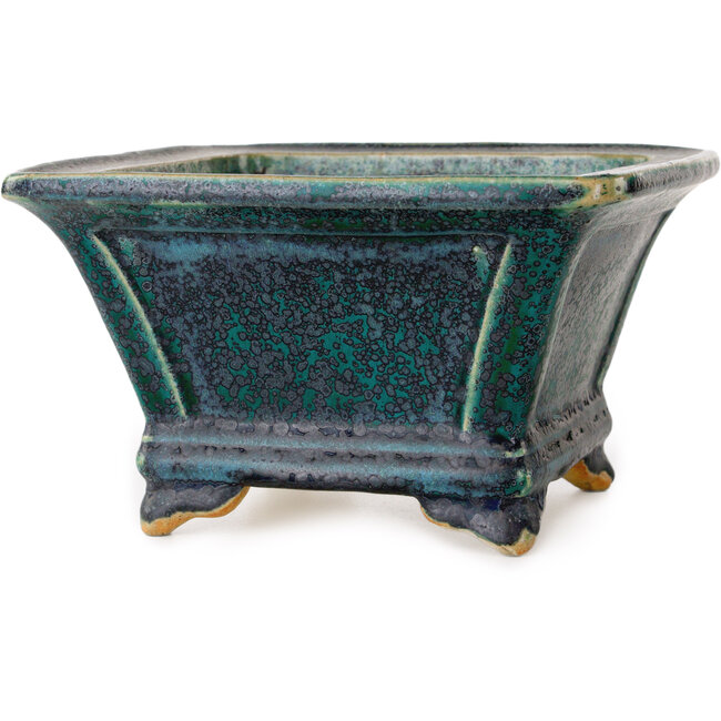 Pot à bonsaï carré vert de Juko Koyou - 152 x 152 x 90 mm