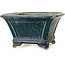 Square green bonsai pot by Juko Koyou - 152 x 152 x 90 mm