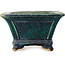 Square green bonsai pot by Juko Koyou - 152 x 152 x 90 mm