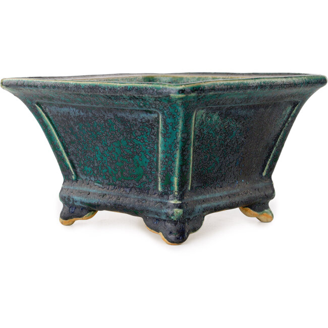 Vaso bonsai quadrato verde di Juko Koyou - 152 x 152 x 90 mm