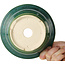 Ronde groene bonsaipot van Aiba Koyou - 165 x 165 x 65 mm
