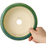 Round green bonsai pot by Aiba Koyou - 165 x 165 x 65 mm