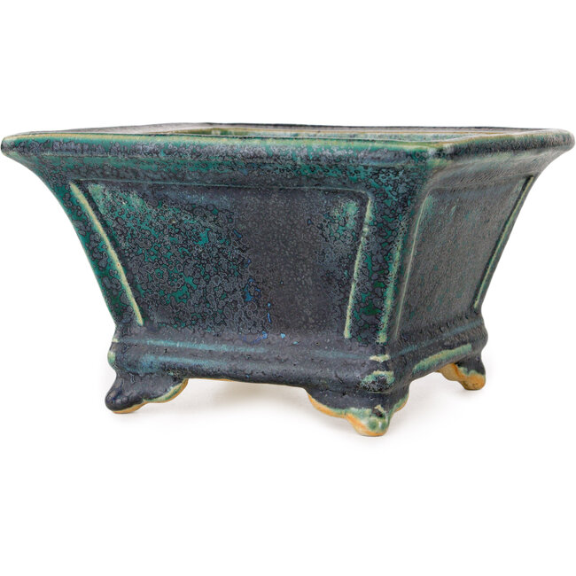 Pot à bonsaï carré vert de Juko Koyou - 152 x 152 x 90 mm