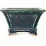 Square green bonsai pot by Juko Koyou - 152 x 152 x 90 mm