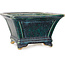 Square green bonsai pot by Juko Koyou - 152 x 152 x 90 mm