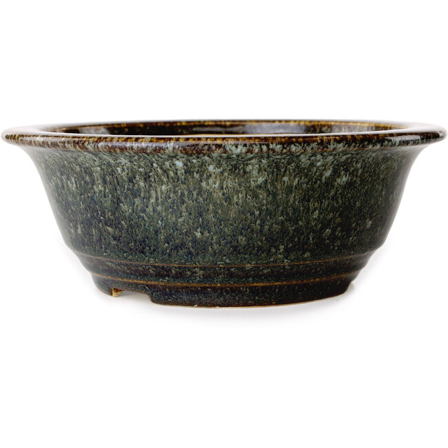 Vaso bonsai rotondo marrone di Juko Koyou - 140 x 140 x 55 mm