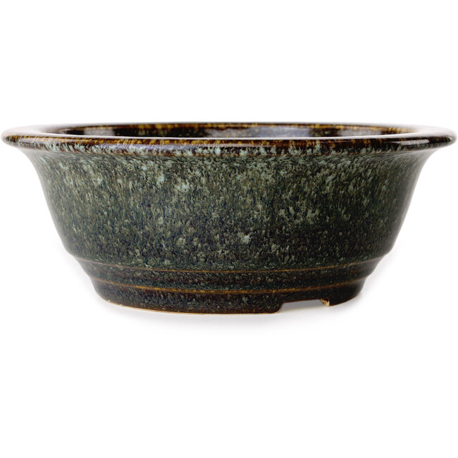 Ronde bruine bonsaipot van Juko Koyou - 140 x 140 x 55 mm