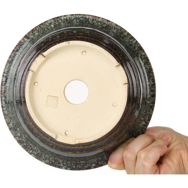 Ronde bruine bonsaipot van Juko Koyou - 140 x 140 x 55 mm