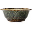 Round brown bonsai pot by Juko Koyou - 180 x 180 x 65 mm