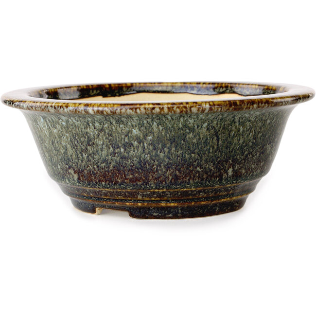 Pot à bonsaï rond marron de Juko Koyou - 180 x 180 x 65 mm