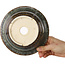 Round brown bonsai pot by Juko Koyou - 180 x 180 x 65 mm
